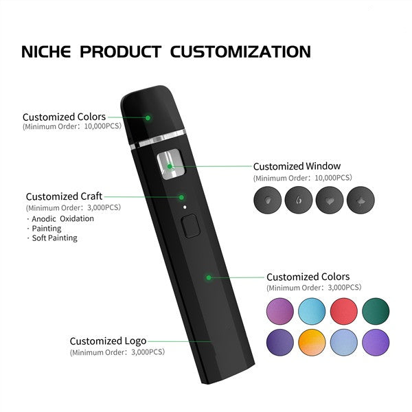 1ml/2ml Disposable Vape Pen Empty 3 Temperature Settings